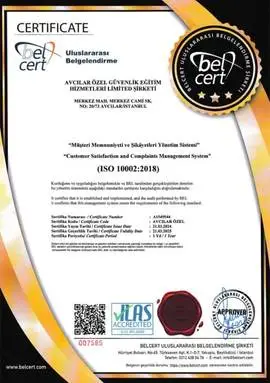 ISO 10002 müşteri memnuniyeti yönetim sistemi belgesi