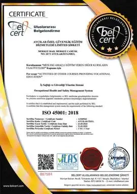 ISO 45001 iş sağlığı ve güvenliği yönetim sistemi belgesi