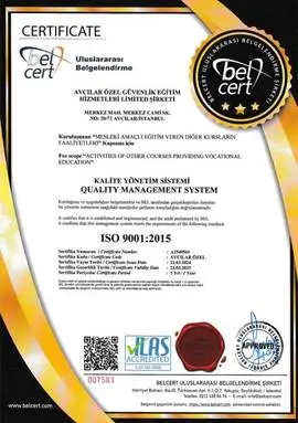 ISO 9001 kalite yönetim sistemi belgesi